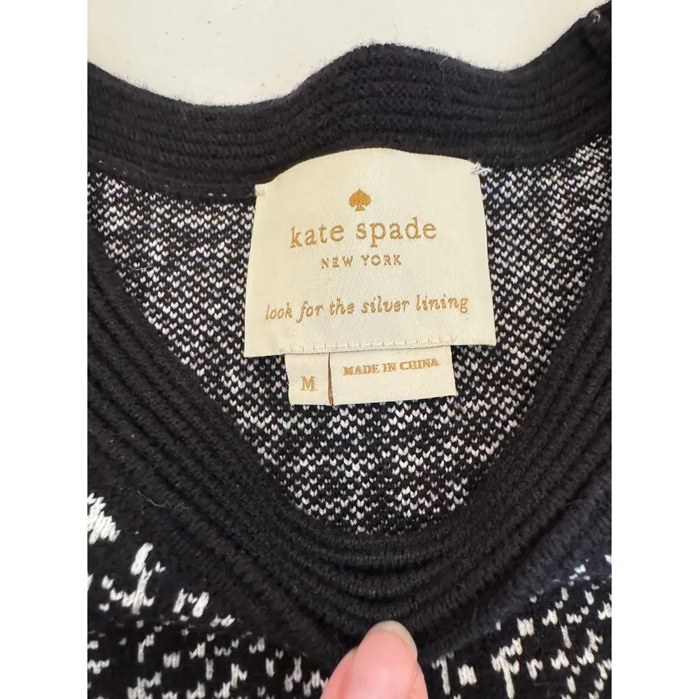 Kate Spade Out West Mod Plaid Sleeveless Black Fit N Flare Dress Medium Wool